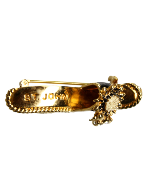 ST. JOHN Crystal & Enamel Shoe Brooch