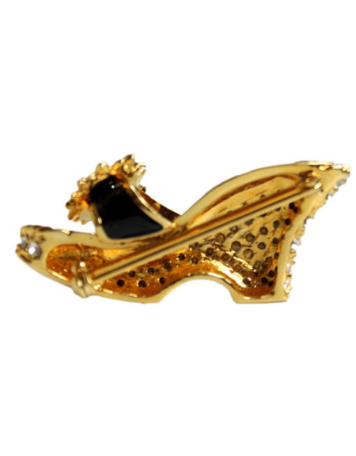 ST. JOHN Crystal & Enamel Shoe Brooch