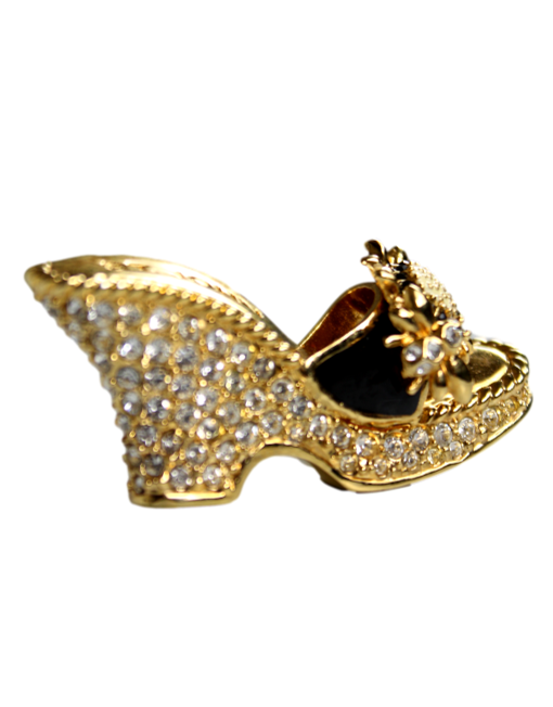 ST. JOHN Crystal & Enamel Shoe Brooch