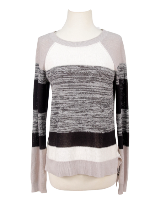 BCBGMAXAZRIA Long Sleeve Hi-Low Sweater Front