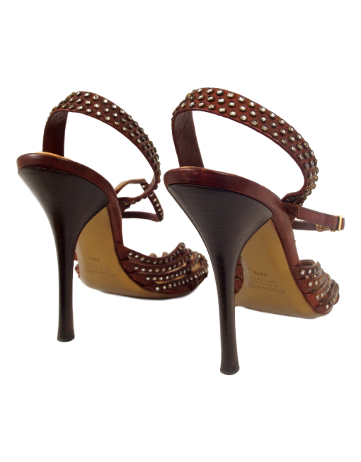 ROBERTO CAVALLI Crystal Leather Sandals