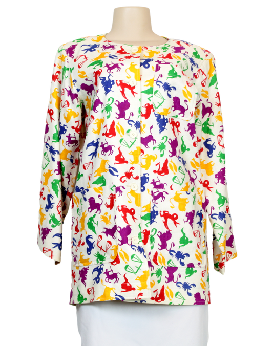 YVES SAINT LAURENT RIVE GAUCHE Zodiac Collarless Jacket