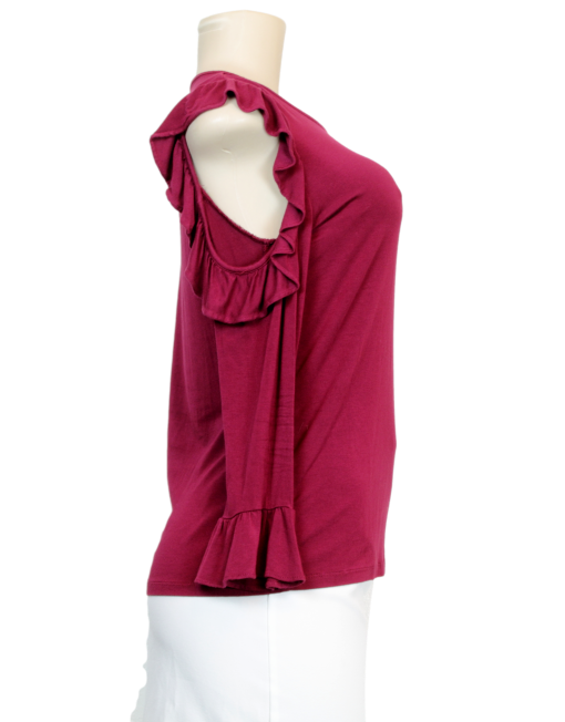 KARL LAGERFELD Long Sleeve Cold Shoulder Top