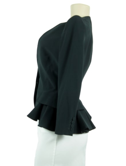 ALEXANDER MCQUEEN Structured Collarless Peplum Blazer w/ Tags - eKlozet Luxury Consignment