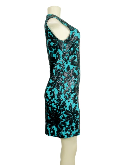 DIANE VON FURSTENBERG Lace and Sequin Dress Side - eKlozet Luxury Consignment