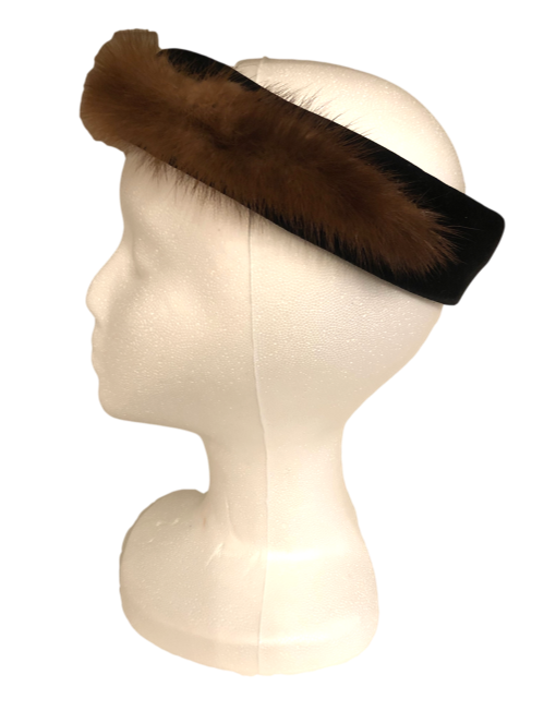 Vintage Velvet and Fur Headband