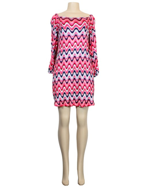 TRINA TURK Retro Long Sleeve Mini Dress