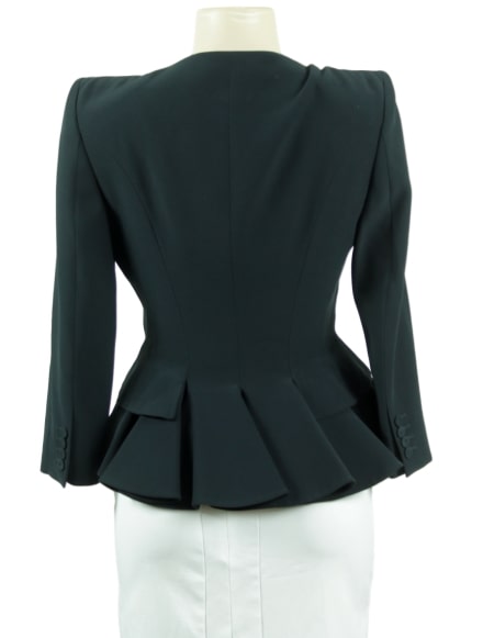 ALEXANDER MCQUEEN Structured Collarless Peplum Blazer w/ Tags - eKlozet Luxury Consignment