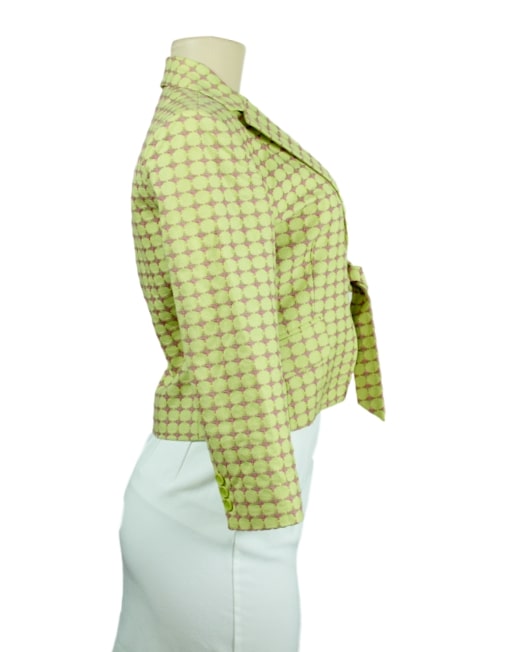 BCBG MAXZARIA Crop Print Blazer-Right Side- eKlozet Luxury Consignment Boutique