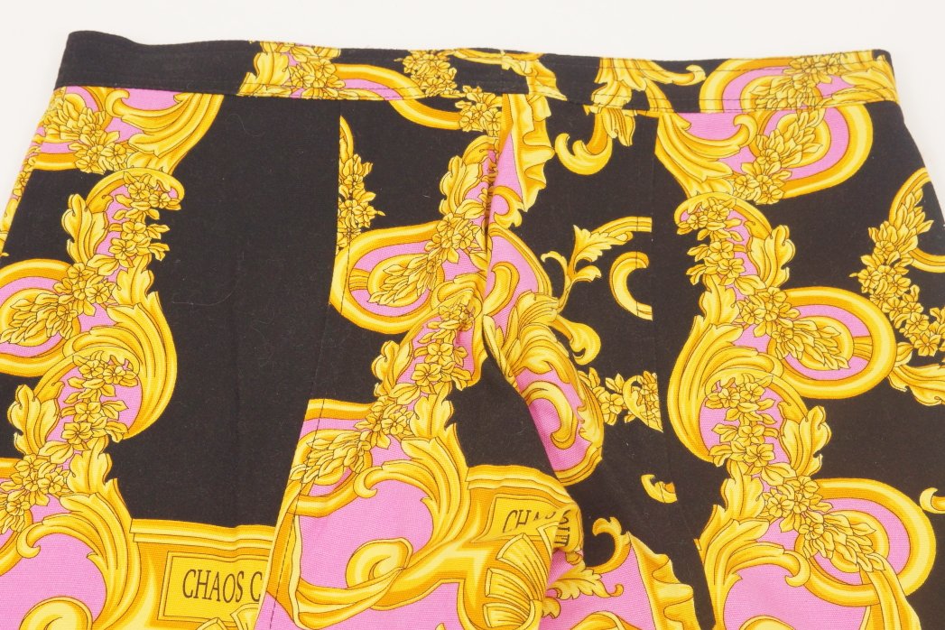 VERSACE Baroque Print Pants-Close Up- eKlozet Luxury Consignment Boutique