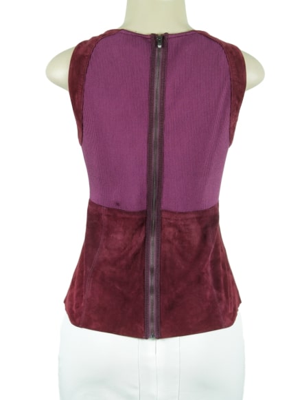 HALSTON HERITAGE Suede Sleeveless Top-eKlozet Luxury Consignment Boutique