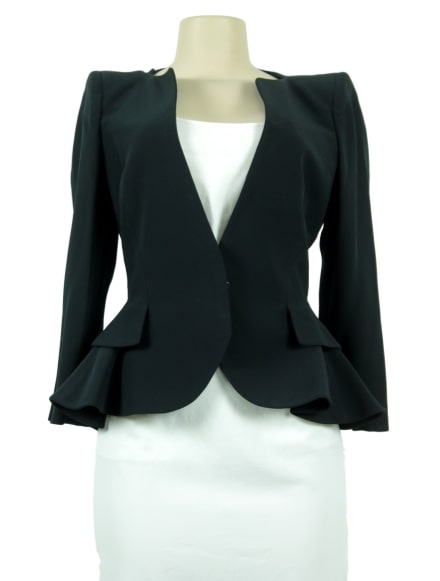 ALEXANDER MCQUEEN Structured Collarless Peplum Blazer w/ Tags - eKlozet Luxury Consignment