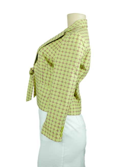 BCBG MAXZARIA Crop Print Blazer-Left Side- eKlozet Luxury Consignment Boutique