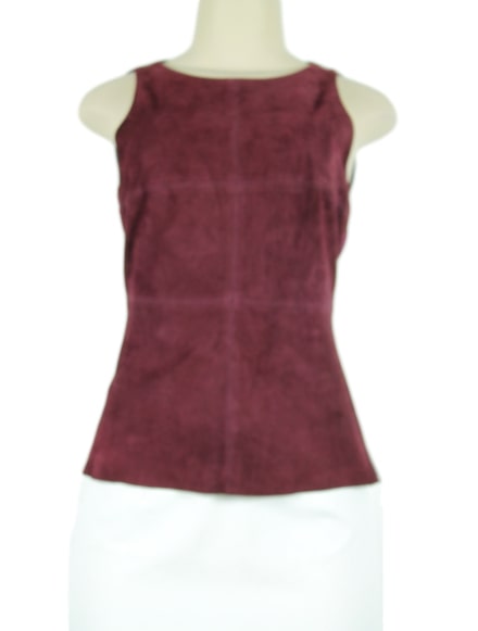 HALSTON HERITAGE Suede Sleeveless Top-eKlozet Luxury Consignment Boutique