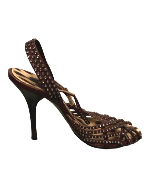 ROBERTO CAVALLI Crystal Leather Sandals