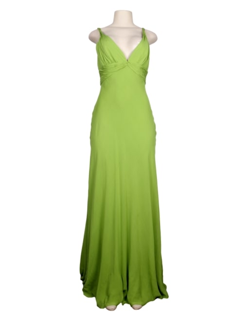 Carmen marc valvo green dress sale