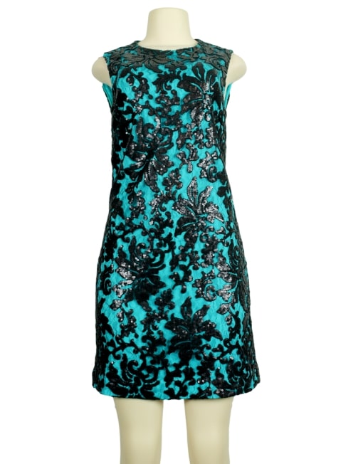 DIANE VON FURSTENBERG Lace and Sequin Dress Front - eKlozet Luxury Consignment