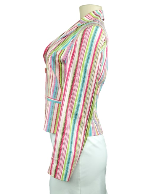 Will Smith Striped Blazer Front-Left Side - eKlozet Luxury Consignment Boutique
