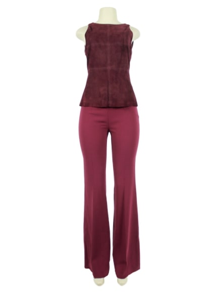 HALSTON HERITAGE Suede Sleeveless Top-eKlozet Luxury Consignment Boutique