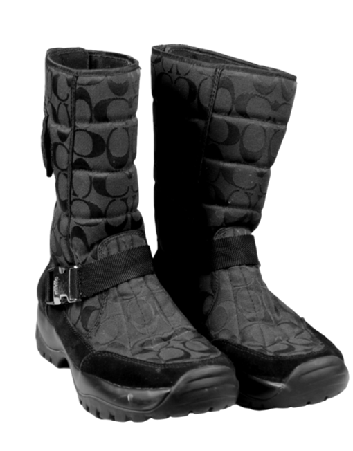 COACH 'Sharron' Signature C and Suede Boots Front Both