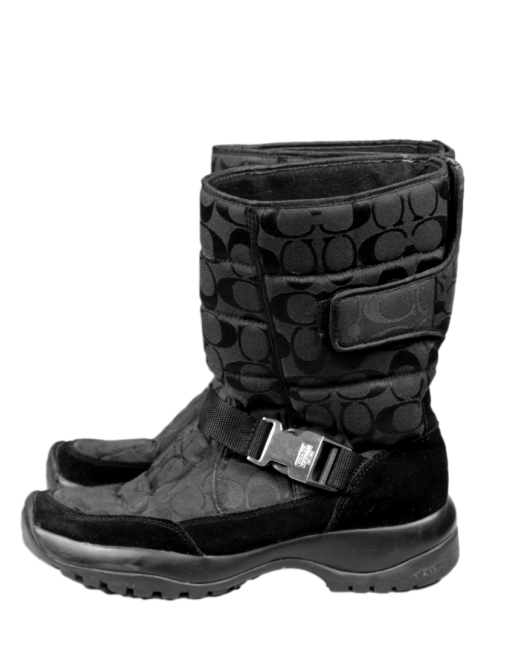 COACH 'Sharron' Signature C and Suede Boots Side