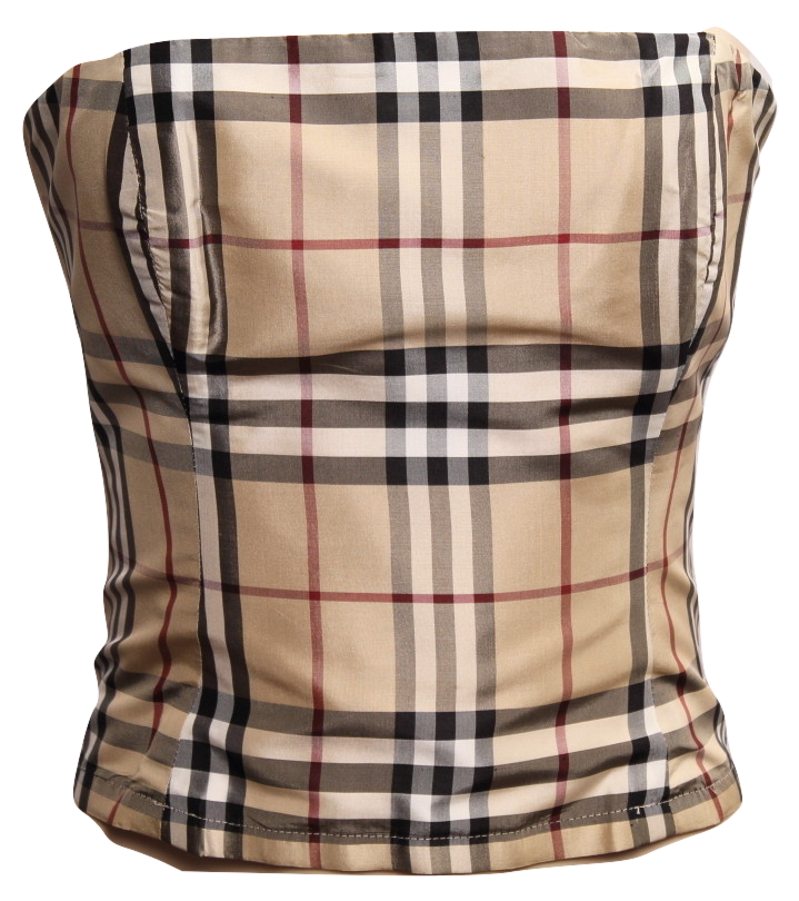 BURBERRY SIGNATURE CHECK STRAPLESS CORSET - eKlozet Luxury Consignment