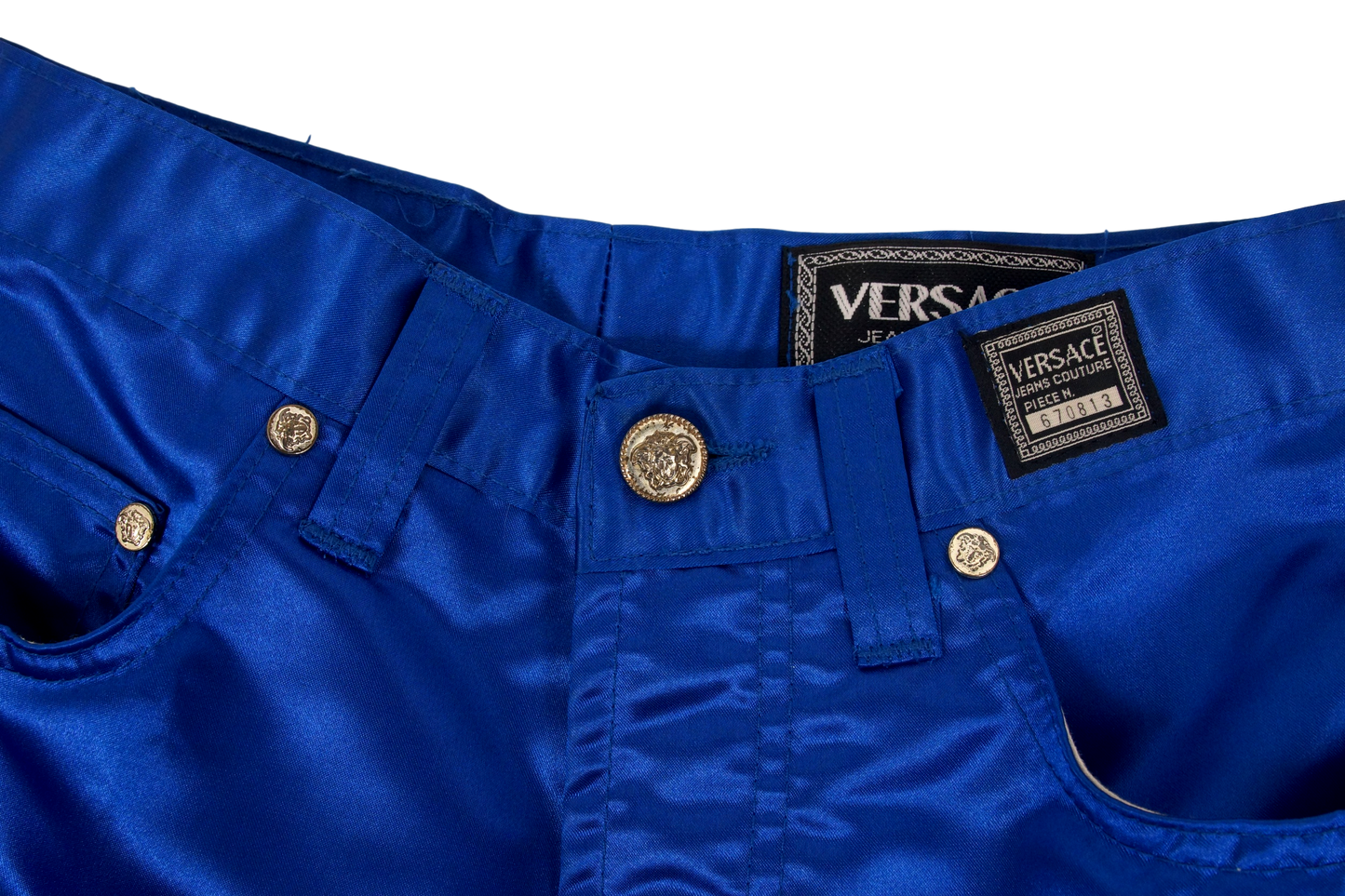 VERSACE COUTURE SATIN JEANS - eKlozet Luxury Consignment