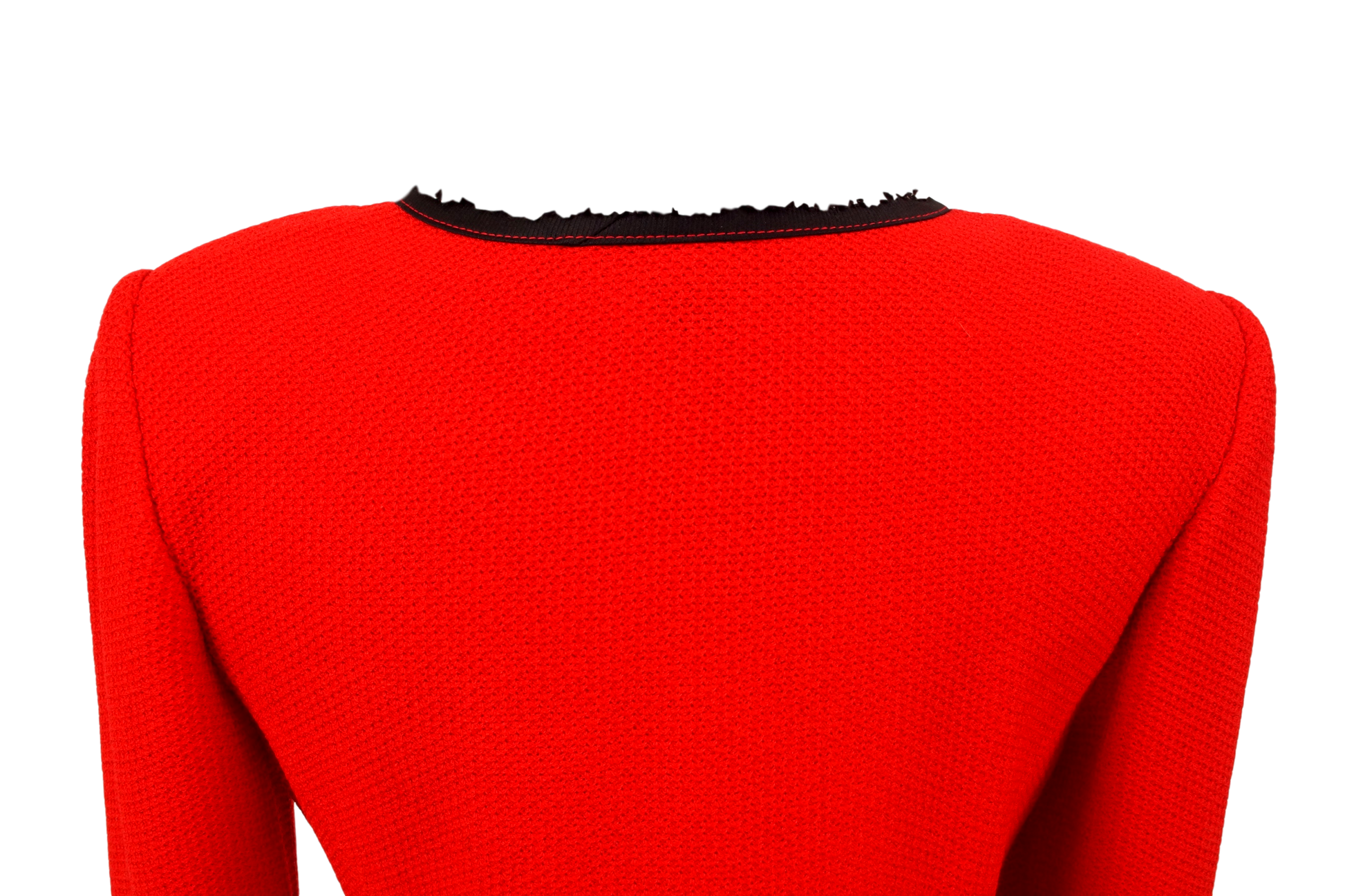 ST. JOHN COLLECTION RED COLLARLESS JACKET - eKlozet Luxury Consignment