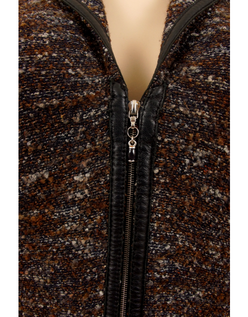 ST. JOHN KNIT TWEED SUIT WITH LEATHER TRIM - eKlozet Luxury Consignment