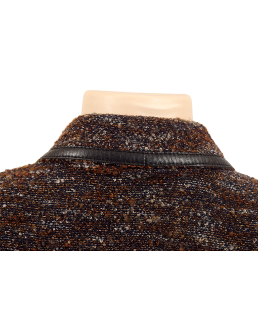 ST. JOHN KNIT TWEED SUIT WITH LEATHER TRIM - eKlozet Luxury Consignment