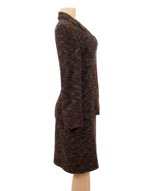 ST. JOHN KNIT TWEED SUIT WITH LEATHER TRIM - eKlozet Luxury Consignment