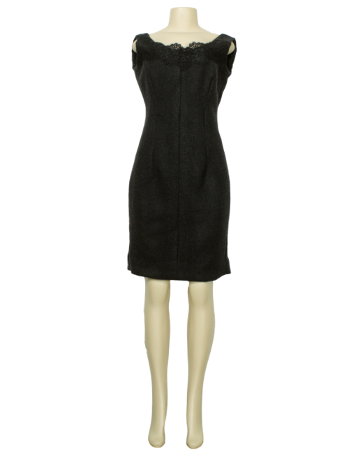 ANDRENA MEEKS Wool Knee Length Dress