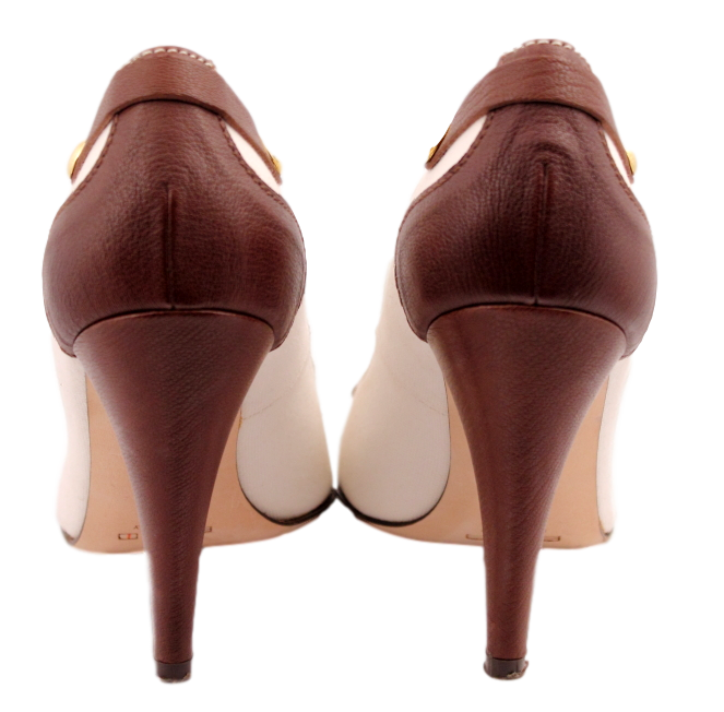 ETRO CREAM AND LEATHER PUMP - eKlozet Luxury Consignment