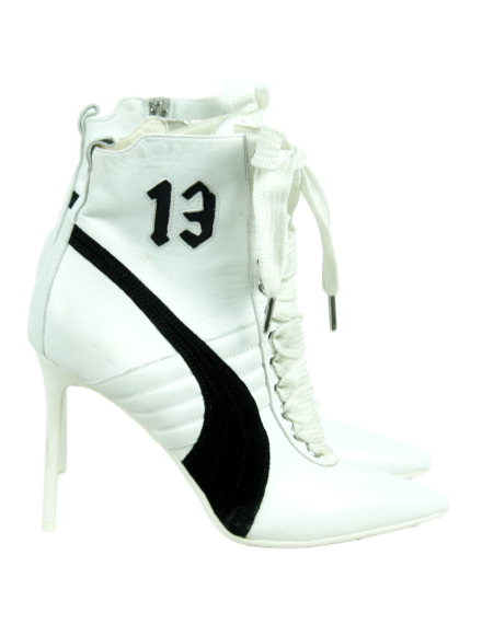 FENTY X PUMA High Heel Pointed Toe Leather Ankle Boots eKlozet