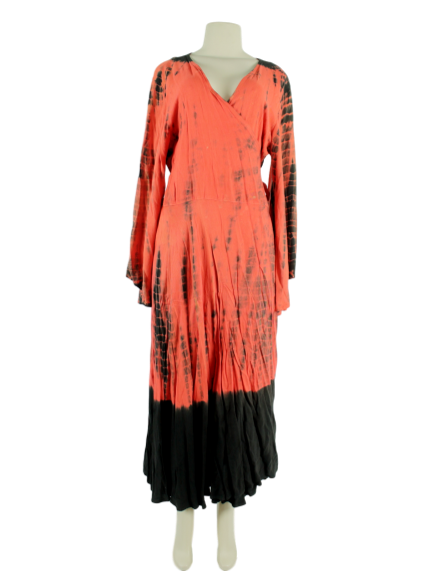 Rainbow Bell-Sleeve Wrap-Around Dress - eKlozet Luxury Consignment