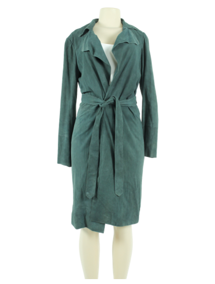 Free People Lambskin Suede Knee-Length Coat - eKlozet Luxury Consignment