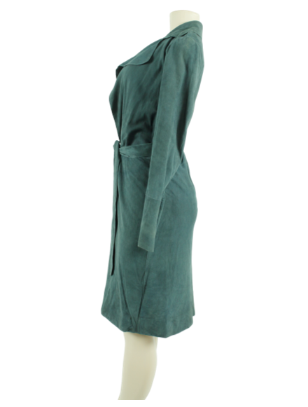 Free People Lambskin Suede Knee-Length Coat - eKlozet Luxury Consignment