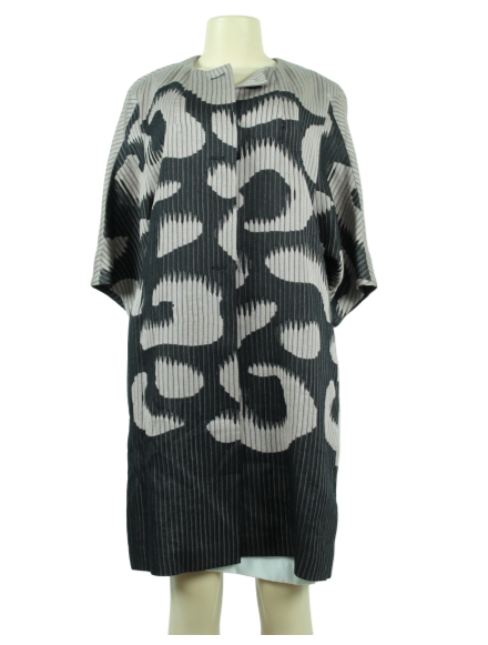 Escada Knee-Length Collarless Topper Coat - eKlozet Luxury Consignment