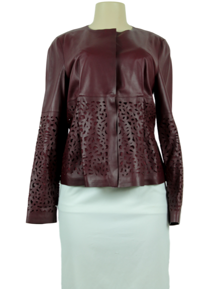 LAFAYETTE 148 New York Lasercut Leather Jacket - eKlozet Luxury Consignment