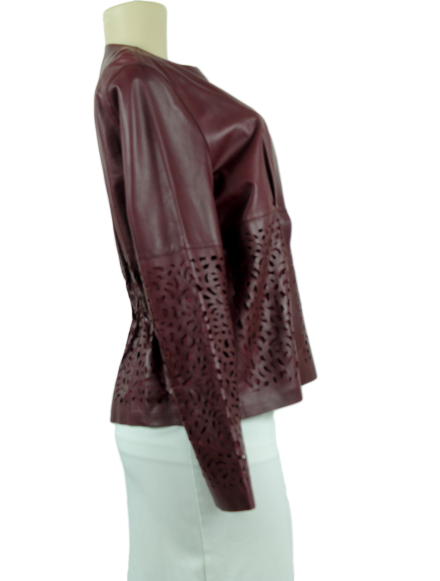 LAFAYETTE 148 New York Lasercut Leather Jacket - eKlozet Luxury Consignment