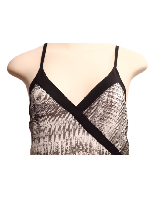 DEREK LAM BLACK/WHITE SILK ABSTRACT PRINT DRESS - eKlozet Luxury Consignment