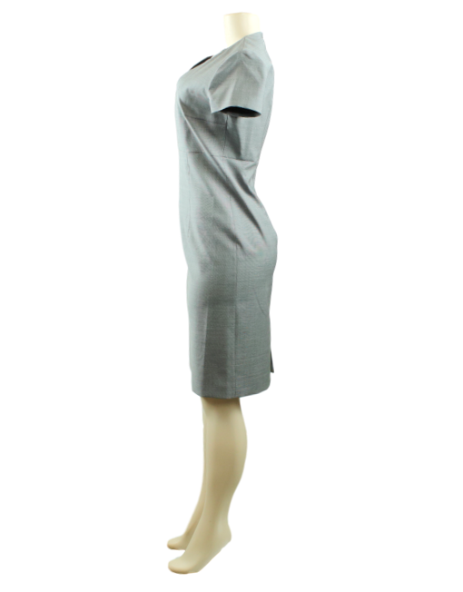 BOSS BY HUGO BOSS Virgin Wool Houndstooth Knee-Length Dress w/ Tags Side - eKlozet Luxury Consignment