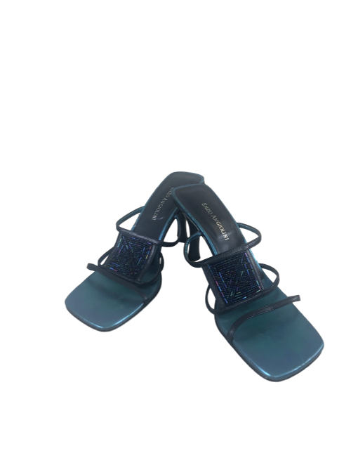 ENZO ANGIOLINI Square-Toe Leather Slides