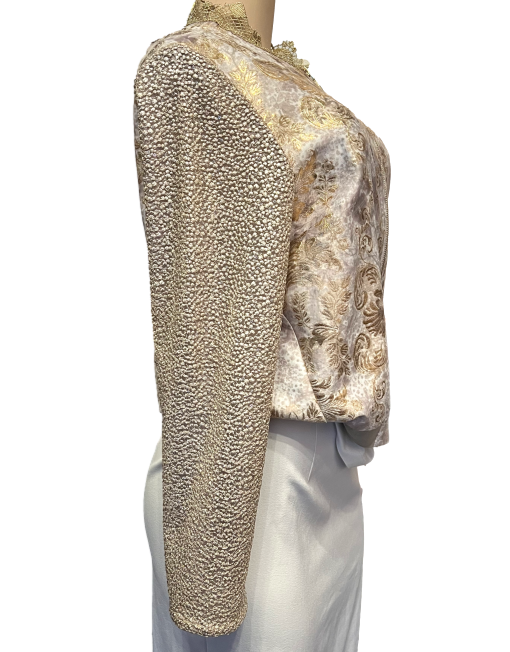 ELIE TAHARI 'Glenna' Metallic Bomber Jacket