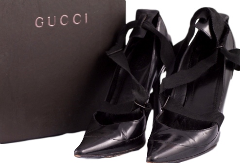 GUCCI LEATHER LACE-UP PUMPS - eKlozet Luxury Consignment