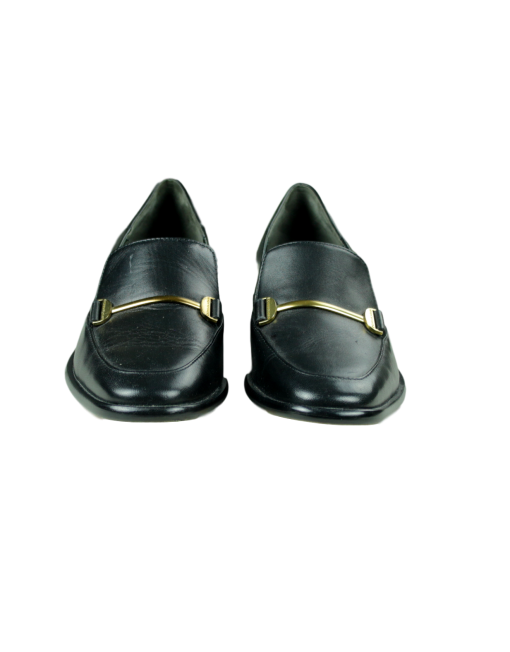 DONNA KARAN Lois Leather Loafers Front - eKlozet Luxury Consignment