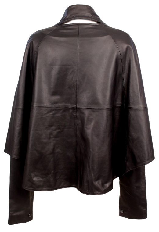 ONE by GAR-DE Kaffi Leather Cape Jacket - eKlozet Luxury Consignment