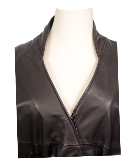 ONE by GAR-DE Kaffi Leather Cape Jacket - eKlozet Luxury Consignment
