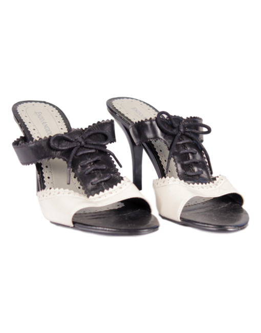 Enzo Angiolini Tuxedo Slip-On Sandals - eKlozet Luxury Consignment