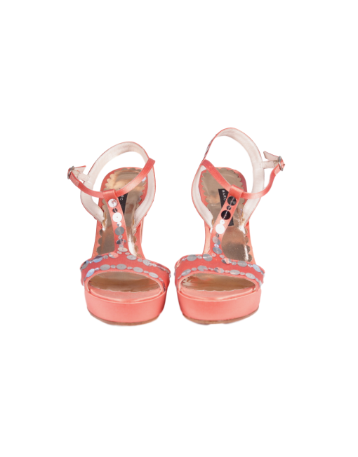 MARC JACOBS Satin Sequin Sandals Front | eKlozet Designer Consignment